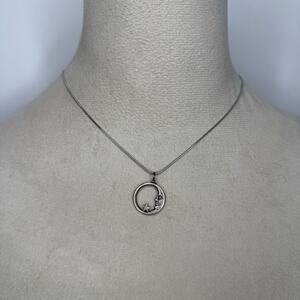 02J. Pewter crescent moon star necklace